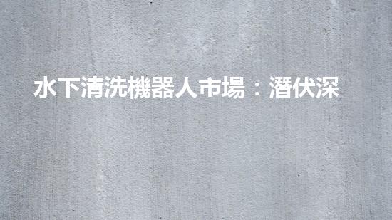 水下清洗機器人市場：潛伏深海，誰將成為王者？